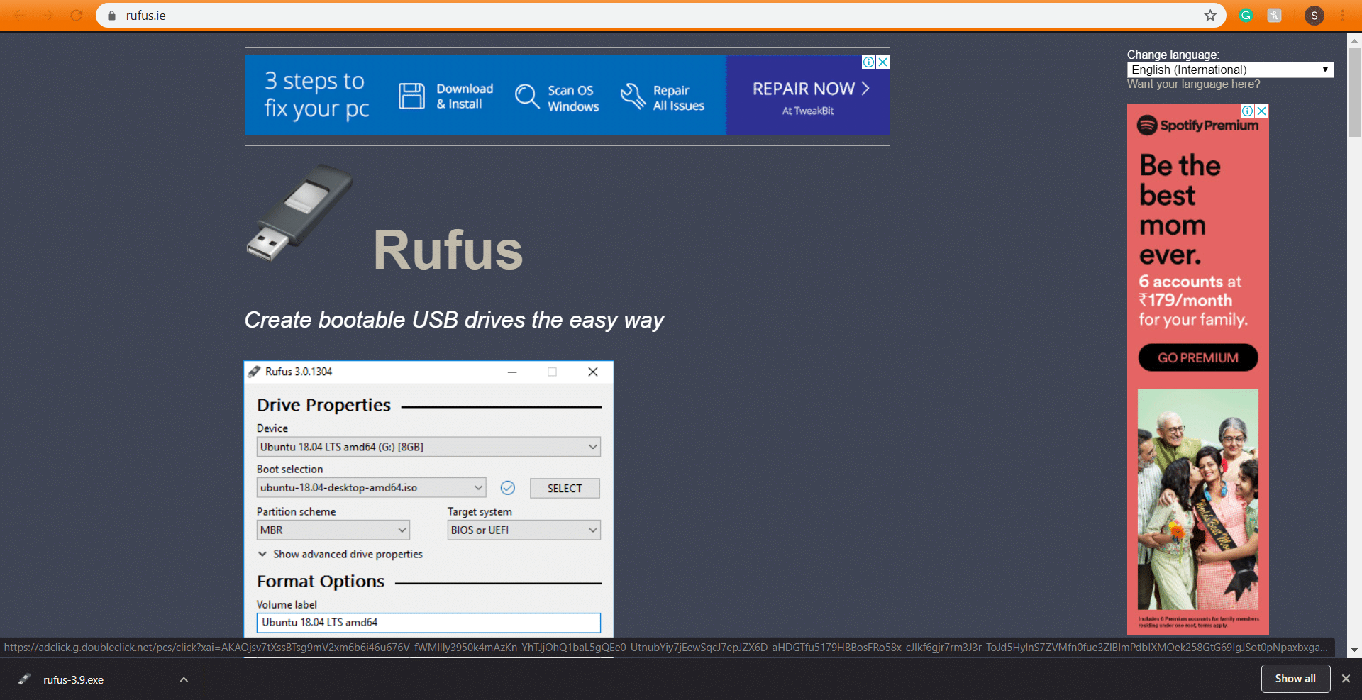 Rufus installation