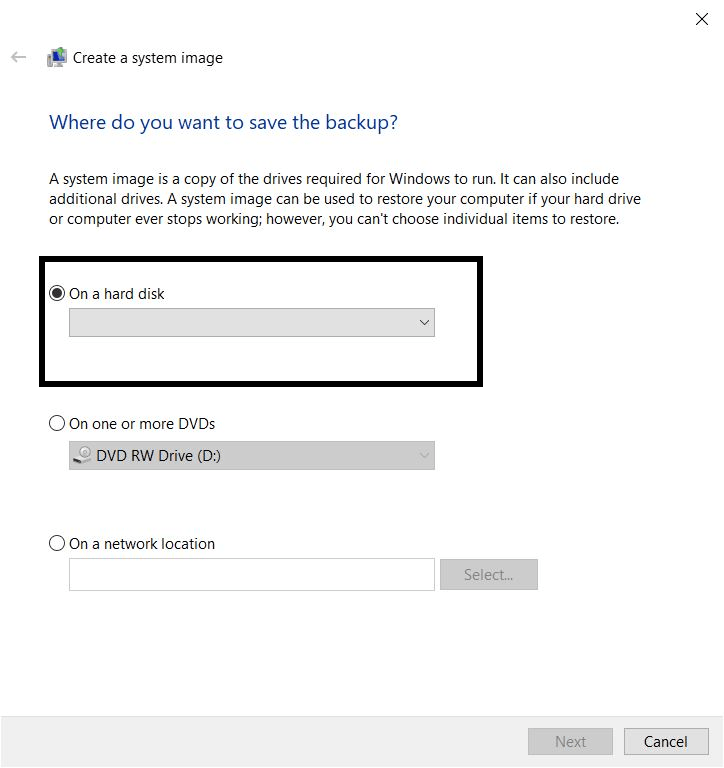 3 Methods To Backup Windows 10 Computer 11 Save backup data of Windows 10 in external drive