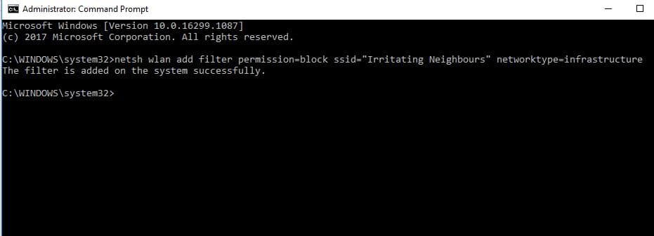 How to Block a WiFi Network From Appearing on Windows: Probably Neighbor's 5 Block Neighbor's WiFi Network Successful