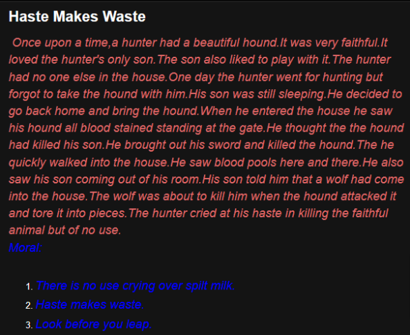 HASTE MAKES WASTE Story 3 HASTE MAKES WASTE Story